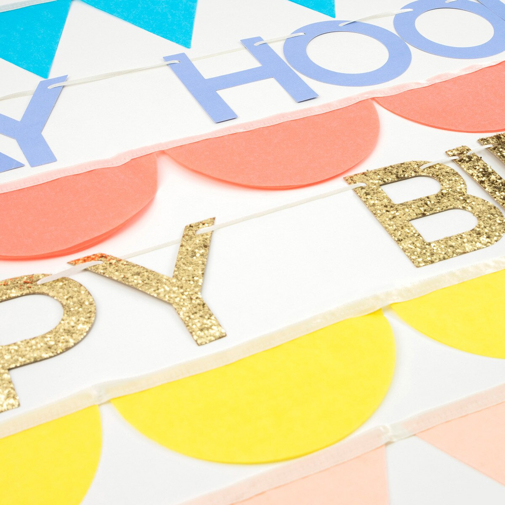 Rainbow Birthday Garland Set
