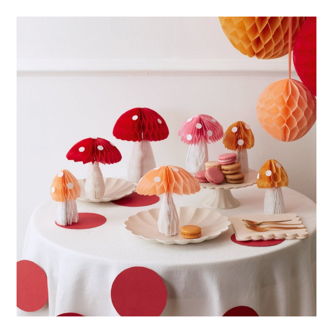 Honeycomb Toadstool Decorations