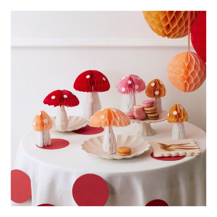 Honeycomb Toadstool Decorations