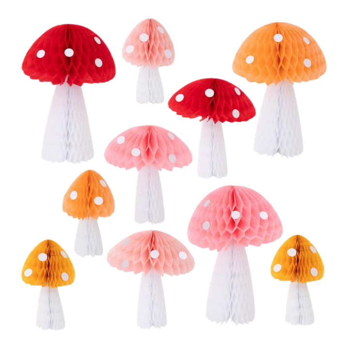 Honeycomb Toadstool Decorations