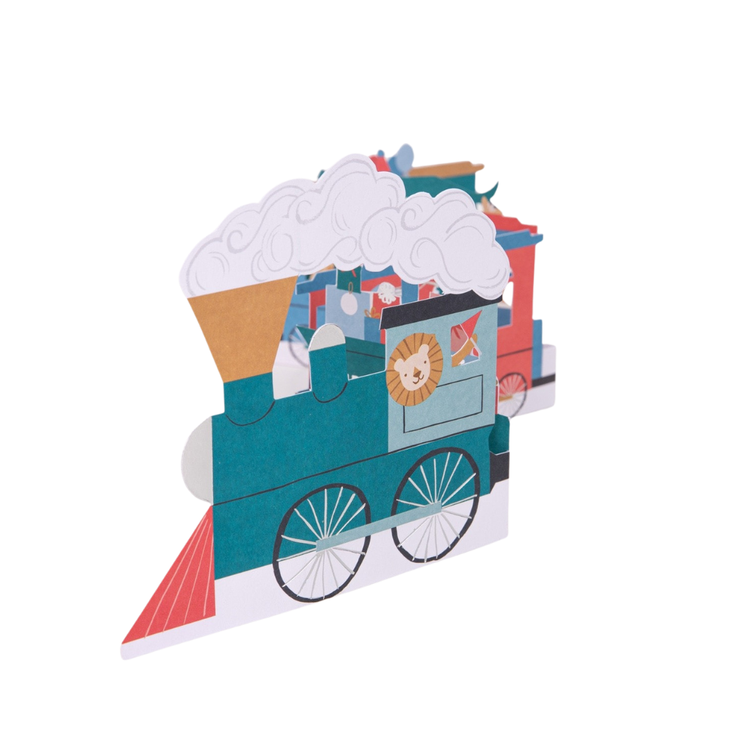 Green Train Birthday Card