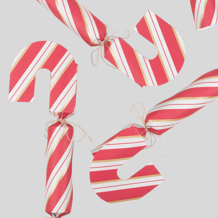 Red and White Candy Cane Shape Crackers