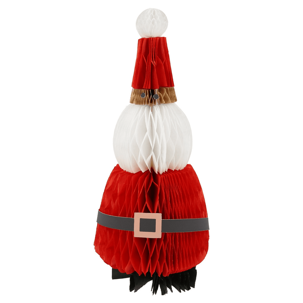 Red and white Santa honeycomb table decoration for Christmas from Parte Haus party supply store in Bethesda MD