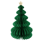 Green honeycomb Christmas tree decoration with gold star for holiday from Parte Haus party supply store in Bethesda Maryland