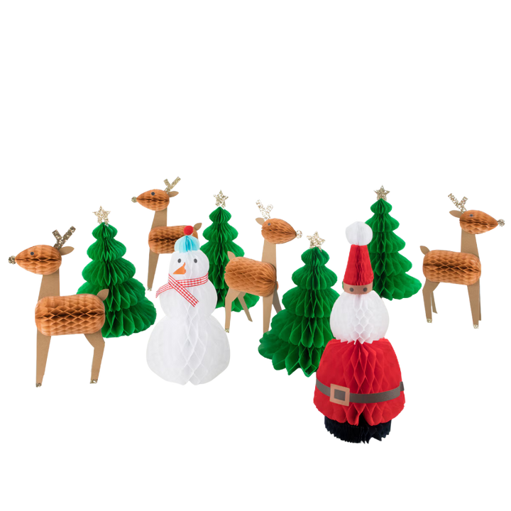Assorted Honeycomb Christmas Characters Table Decoration