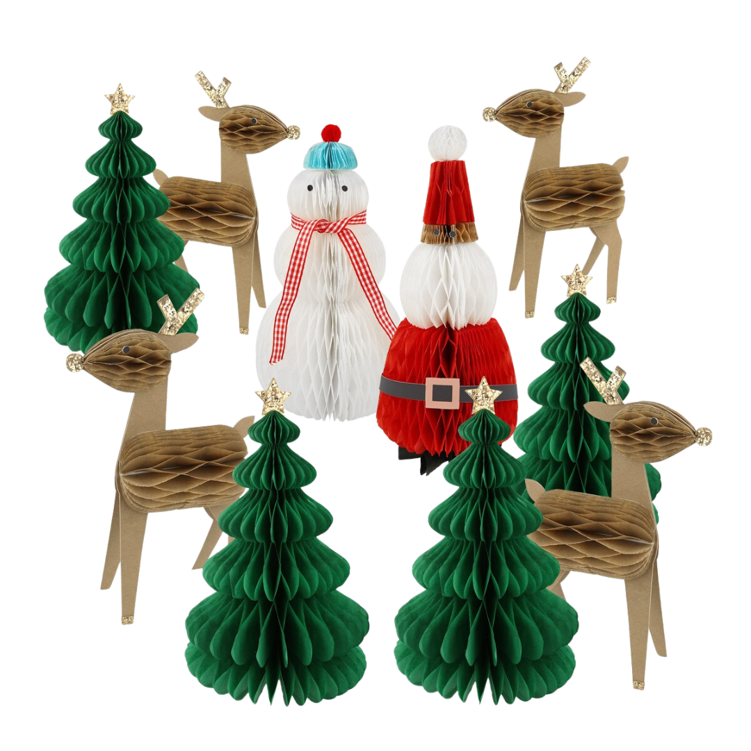 Assorted Honeycomb Christmas Characters Table Decoration