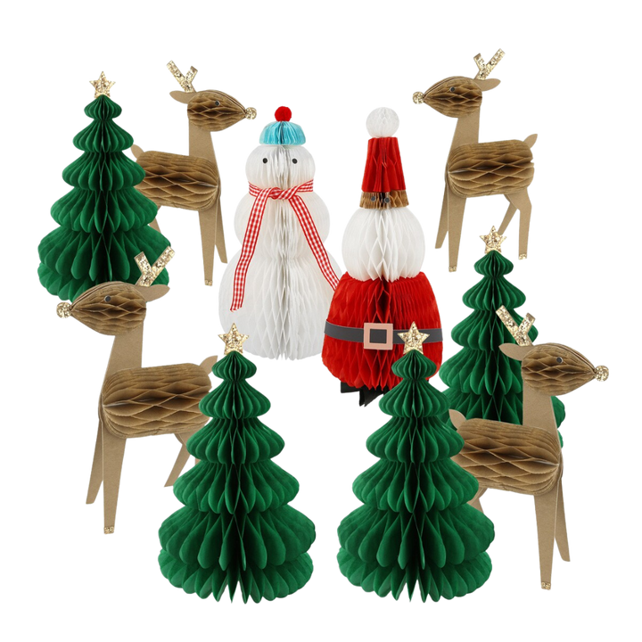 Assorted Honeycomb Christmas Characters Table Decoration