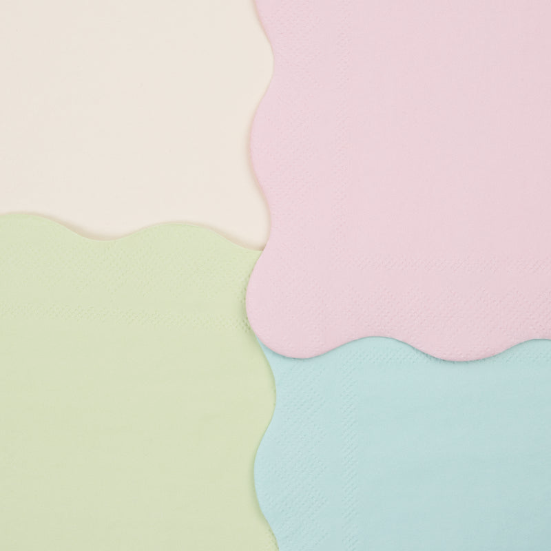 Pastel napkins with scalloped edges from Parte Haus party supply store in Bethesda Maryland