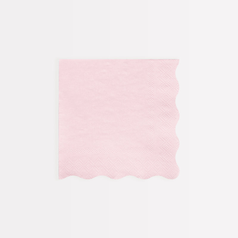 Blush pink napkin with scalloped edge for birthday from Parte Haus party supply store in Bethesda Maryland