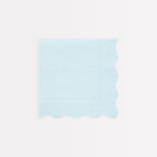 Light blue napkin with scalloped edges for birthday or baby shower from Parte Haus party supply store in Bethesda MD