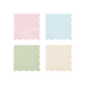 Pastel pink blue green cream napkins with wavy edge for birthday from Parte Haus party supply store in Bethesda MD