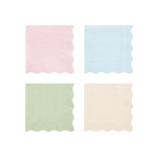 Pastel pink blue green cream napkins with wavy edge for birthday from Parte Haus party supply store in Bethesda MD