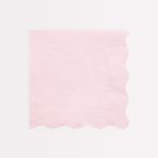 Light pink napkin with scalloped edge for birthday or baby shower from Parte Haus party supply store in Bethesda MD
