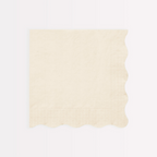Ivory napkin with scalloped edge elegant tableware for events from Parte Haus party supply store in Bethesda MD