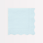 Light blue scalloped napkin elegant design for birthday from Parte Haus party supply store in Bethesda MD
