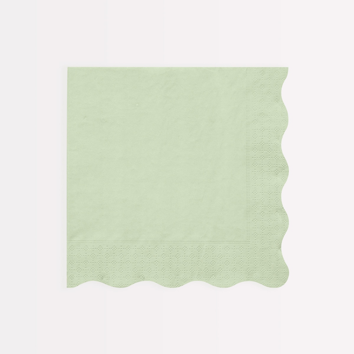 Mint green napkin with scalloped edge spring event from Parte Haus party supply store in Bethesda Maryland