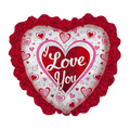Red Pink Prism Ruffle Valentine’s Day Heart Foil Balloon, 32in