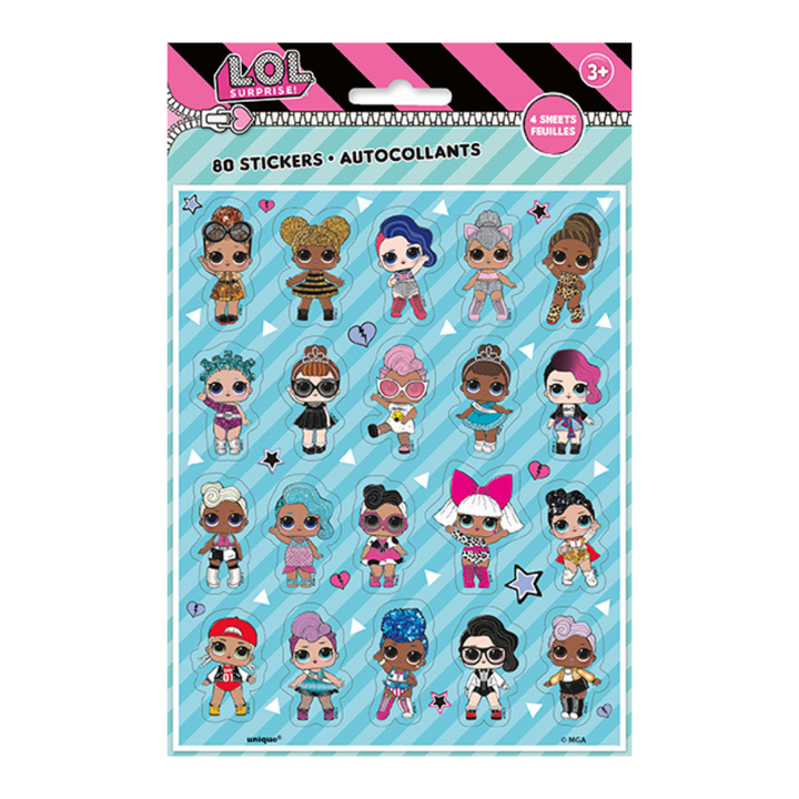 L.O.L. SURPRISE! Sticker Sheets/Favors (80 Stickers)