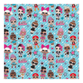 Colorful LOL Surprise character paper with blue background birthday theme from Parte Haus party supply store in Bethesda Maryland