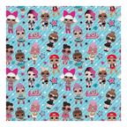 Colorful LOL Surprise character paper with blue background birthday theme from Parte Haus party supply store in Bethesda Maryland