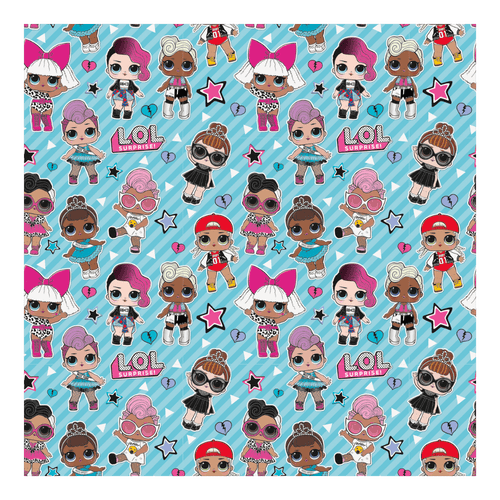 Colorful LOL Surprise character paper with blue background birthday theme from Parte Haus party supply store in Bethesda Maryland