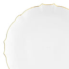 White and gold scalloped plate elegant dinnerware for celebrations from Parte Haus party supply store in Bethesda MD
