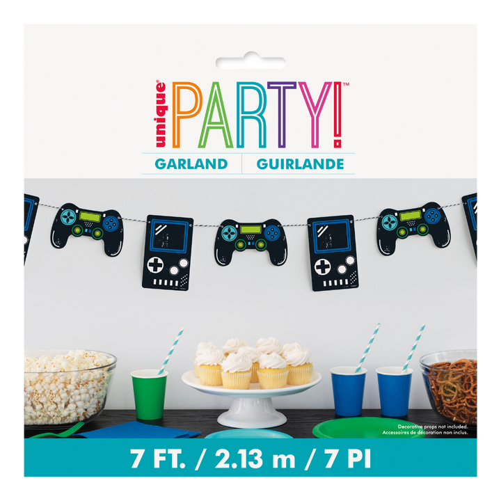 Black and Blue Video Game Controller Garland