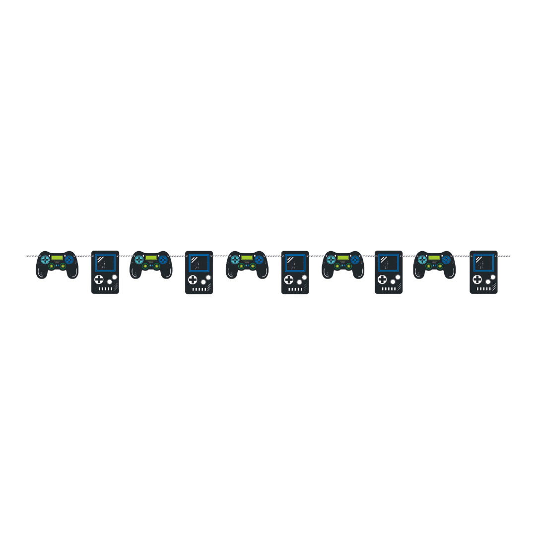 Black and Blue Video Game Controller Garland