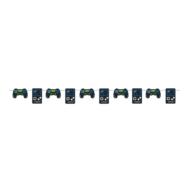 Black and Blue Video Game Controller Garland