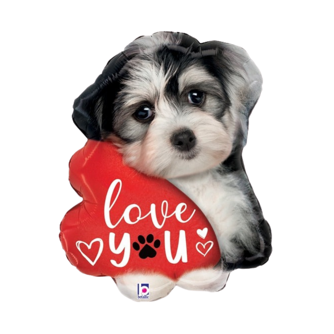 Puppy "Love You" Foil Balloon, 24in
