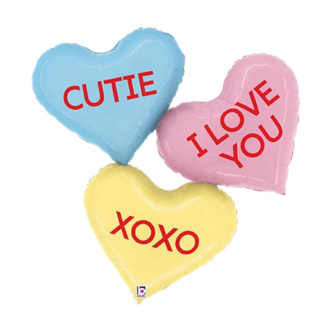 Conversation Heart Valentine’s Day Foil Balloon, 37in - Giant