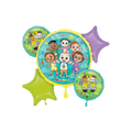 Colorful Cocomelon balloon set with cartoon characters for kids birthday from Parte Haus party supply store in Bethesda MD.
