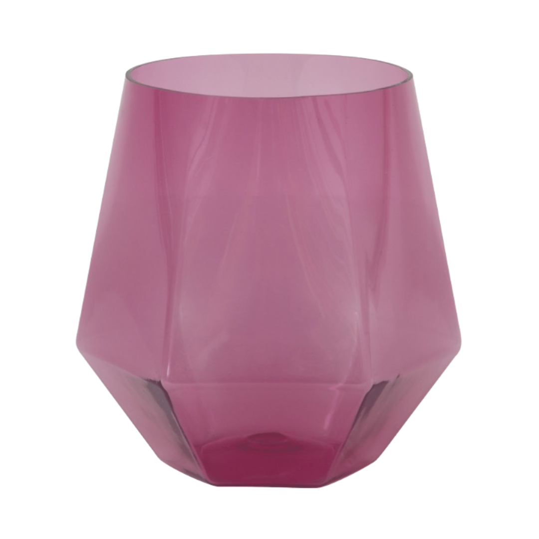 Pink geometric tumbler cup for celebrations from Parte Haus party supply store in Bethesda MD