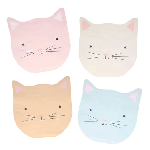 Assorted Pastel Kitten Cocktail Napkins