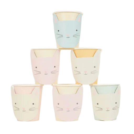 Assorted Pastel Kitten Cups