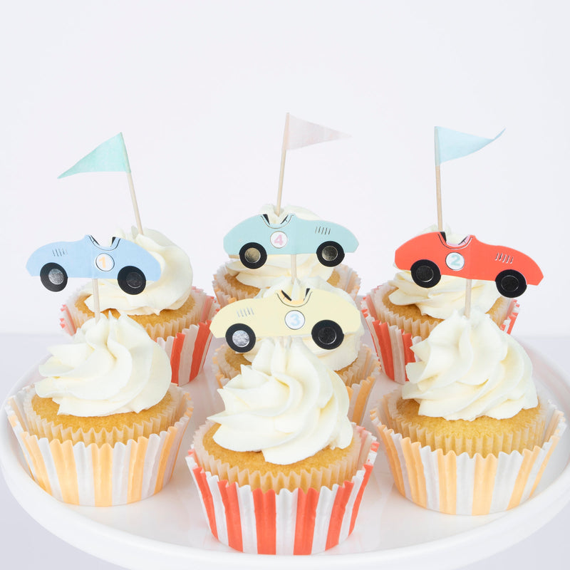 Multicolor Race Car Cupcake Kit
