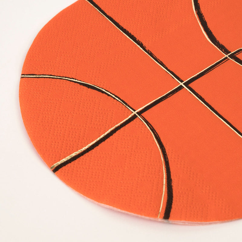 orange basketball paper plate sports birthday theme from Parte Haus party supply store in Bethesda Maryland