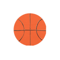 Orange basketball napkin round design sports birthday from Parte Haus party supply store in Bethesda MD.