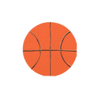 Orange basketball napkin round design sports birthday from Parte Haus party supply store in Bethesda MD.