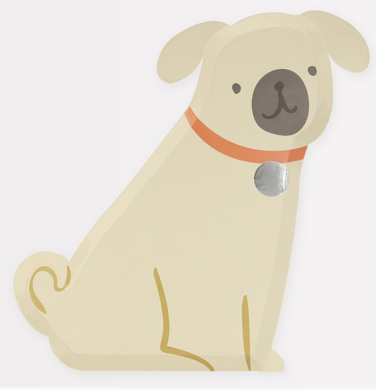 Brown Pug Puppy Dog Dinner Plates
