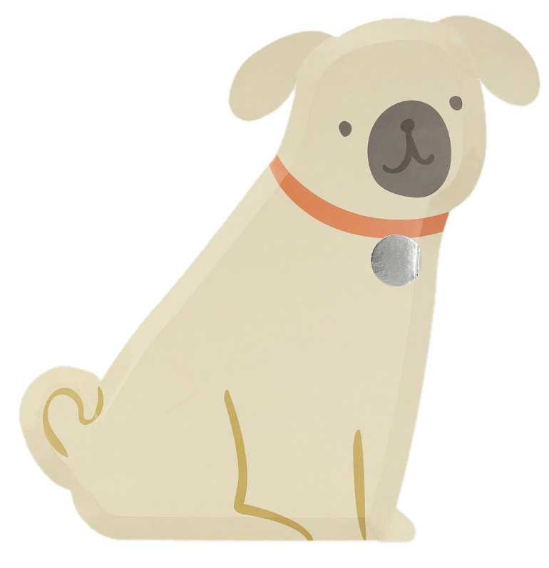 Brown Pug Puppy Dog Dinner Plates