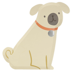 Brown Pug Puppy Dog Dinner Plates
