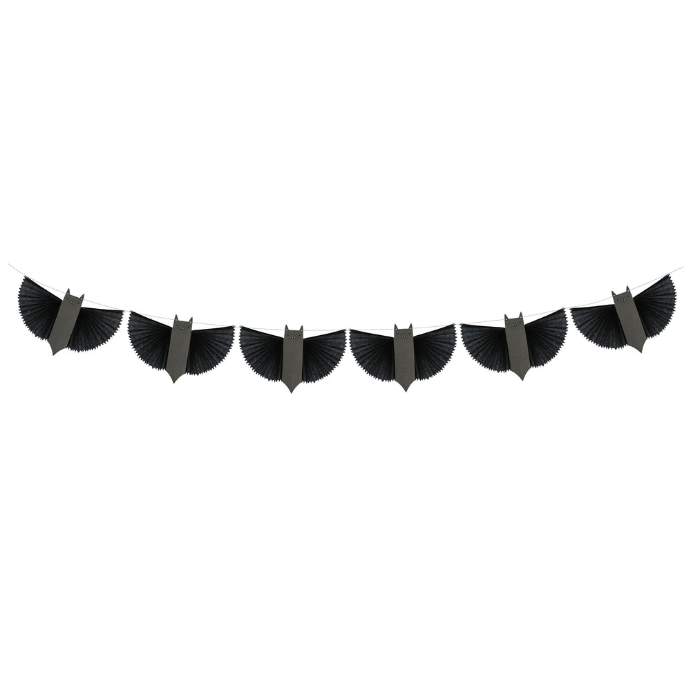 Black bat paper garland banner Halloween decoration from Parte Haus party supply store in Bethesda MD