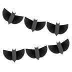 Black bat garland paper banner for Halloween decor from Parte Haus party supply store in Bethesda, Maryland