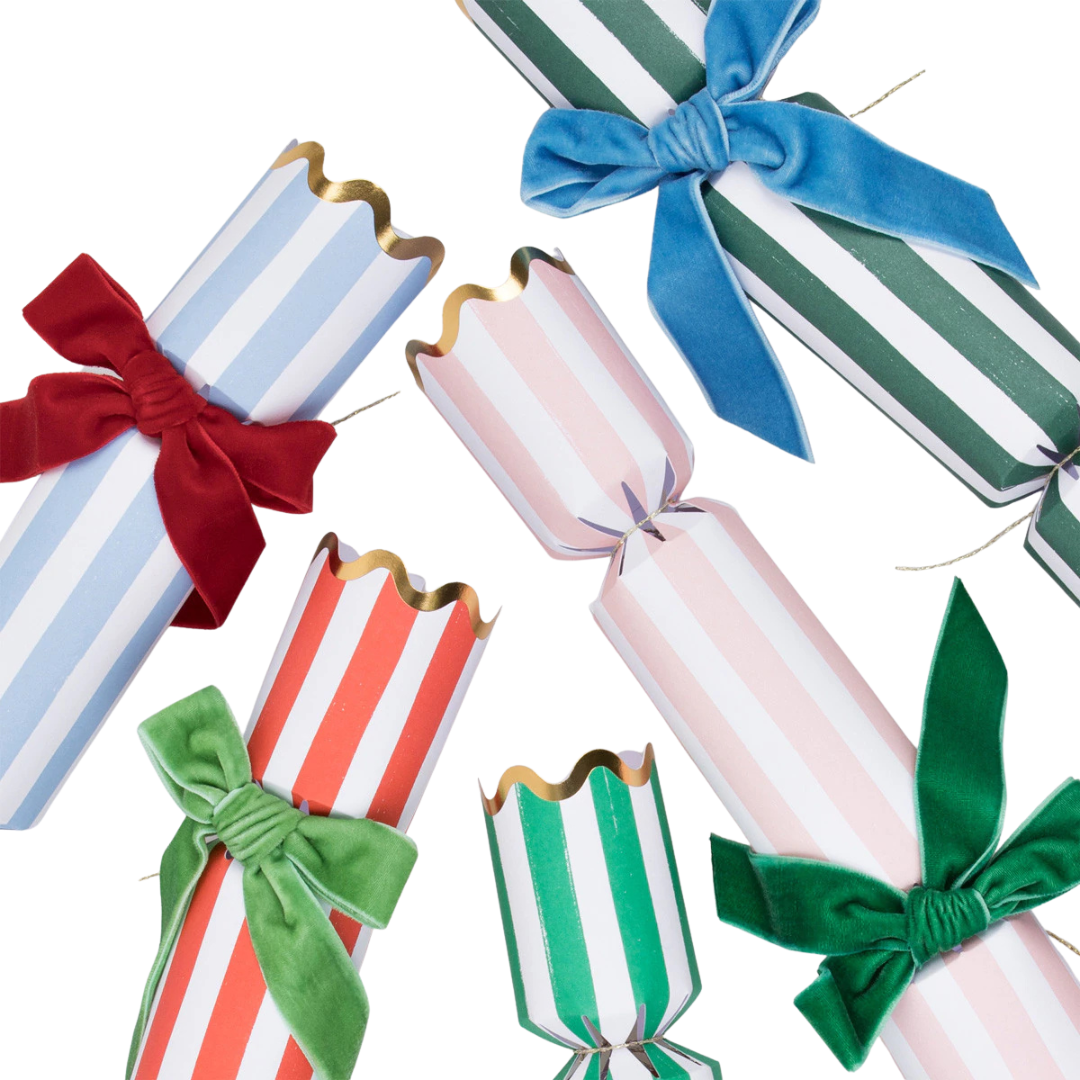 Multicolor Stripe Velvet Bow Crackers