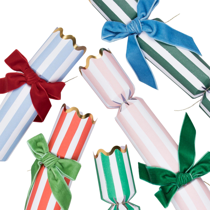 Multicolor Stripe Velvet Bow Crackers