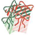 Red green and pink striped gift bow napkins Christmas theme from Parte Haus party supply store in Bethesda Maryland