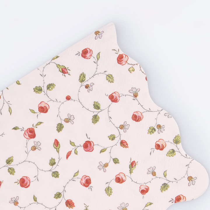 Pink Floral Marie Antoinette Cocktail Napkins