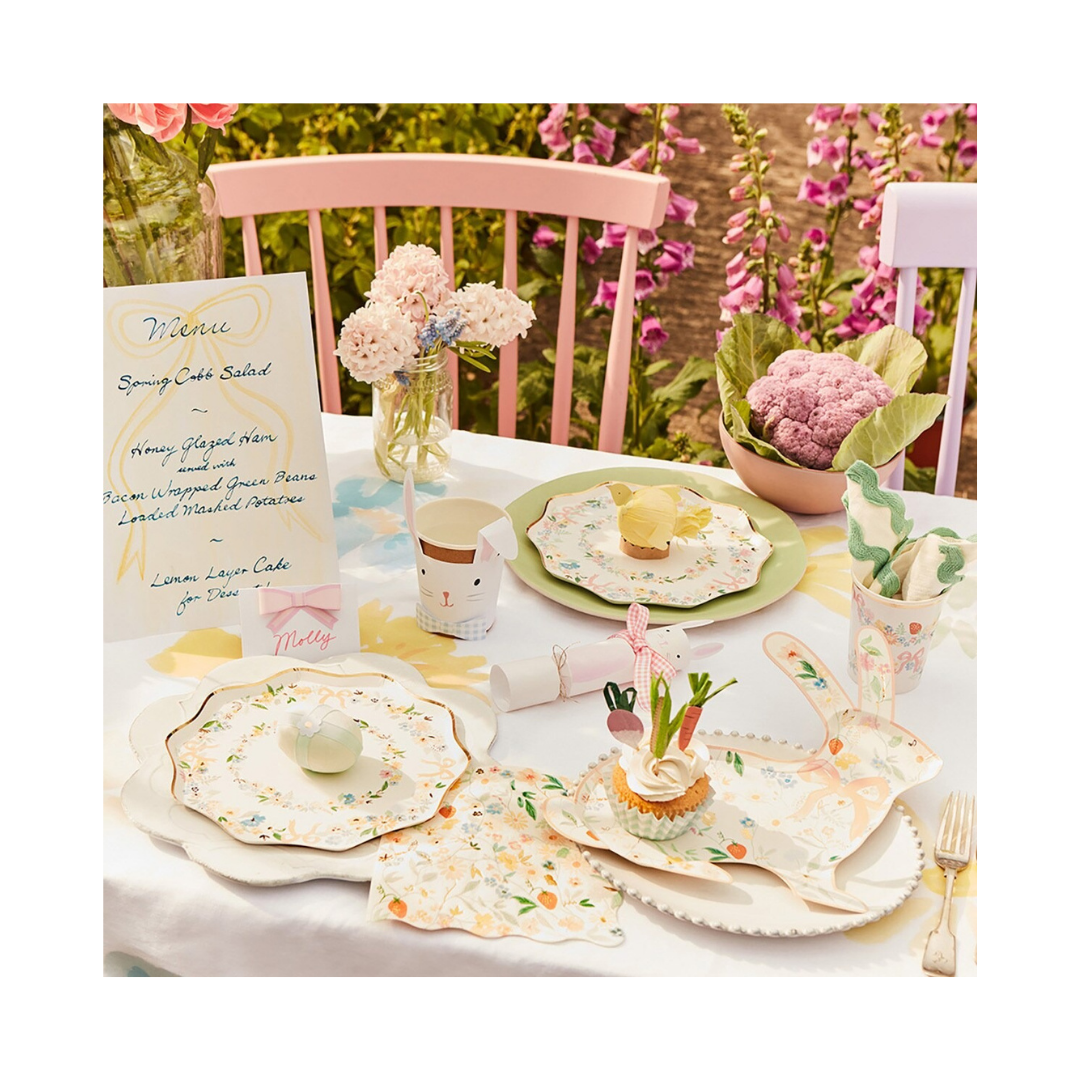 White Elegant Floral Dinner Plates
