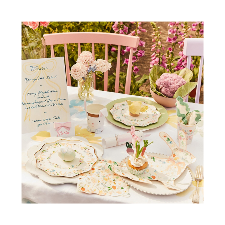 White Elegant Floral Dinner Plates